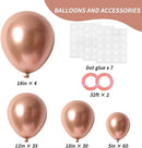 RUBFAC 129pcs Rose Gold Balloons Different Sizes 18 12 10 5 Inches, Latex Balloon Garland Arch Kit for Birthday Party Valentine's Day Baby Shower Graduation Wedding Holiday Decoration by TinyTreasures Baby Boutique