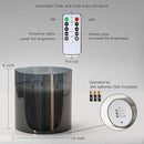 Homemory 6X6'' Extra Large Flameless Candle with 3 Wicks, Glass LED Pillar Candle, Real Wax Battery Operated Candle with Remote Control and Timer, Grey by CozyNest Decor