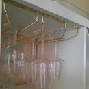 14-Inch Gold Wine Glass Rack, Under Cabinet Wine Glass Holder Stainless Steel Stemware Rack - Hanging Stemware Holder for Cabinet Kitchen Bar, Set of 4 by CozyNest Decor