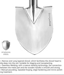 Berry&Bird Short Hand Shovel, 19.8’’ Digging Trowel for Gardening with Wood Handle Stainless Steel Round Point Spade Shovel with Serrated for Cutting, Transplanting & Weeding by GreenHaven Gardens
