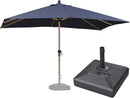 PURPLE LEAF 9' x 11.5' Patio Umbrella with Base Outdoor Umbrella Market Umbrella with Crank & 8 Ribs Aluminum Rectangular Table Umbrella Outdoor Patio for Backyard, Navy Blue by GreenHaven Gardens