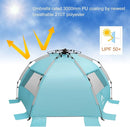 Oileus X-Large 4 Person Beach Tent Sun Shelter - Portable Sun Shade Instant Tent for Beach with Carrying Bag, Stakes, 6 Sand Pockets, Anti UV for Fishing Hiking Camping, Waterproof Windproof, Sky Blue by TinyTreasures Baby Boutique