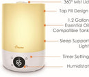 Crane Ultra-Quiet 3-in-1 Humidifier, Essential Oil Aroma Diffuser & Soothing Sleep Light - Compact 1.2 Gallon Capacity with Adjustable Night Light & Fragrance Tray - Ideal for Bedroom and Office by TinyTreasures Baby Boutique