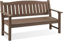 Psilvam 3-Person Outdoor Memorial Bench, All-Weather Poly Lumber Garden Bench, Rot-Resistant Outdoor Patio Bench for Park,Porch,and Church(Brown) by CozyNest Decor