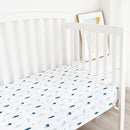 Crib Sheets for Boys or Girls 4 Pack, Baby Crib Sheets 52'' x 28'' for Standard Crib & Toddler Mattress, Soft and Breathable Material, Baby Crib Sheet Neutral, Grey Dinosaurs & Ocean by TinyTreasures Baby Boutique