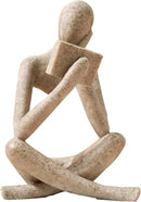 Bookshelf Decor Thinker Statue - Abstract Style Thinker Sculptures Modern Aesthetic Figurine Decoration Statues for Home Decor-Right Thinking-Sandstone by CozyNest Decor