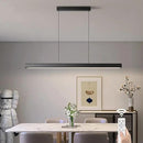 JAYMP Minimalist Linear Pendant Light Dimmable LED Modern Chandelier Dining Room Island Light Restaurant Cafe Bar Office Hanging Lamp Black 45" by CozyNest Decor