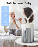 Feekaa Stainless Steel Humidifier, 4L/1Gal Cool Mist Humidifiers for Bedroom up to 500 sq ft, Easy Clean Dishwasher Safe Humidifier Large Room, Humidifiers for Bedroom Nursery Baby Living Room Office by TinyTreasures Baby Boutique