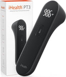 iHealth No-Touch Digital Forehead Thermometer for Adults, Babies, Kids - FSA HSA Eligible, 3 Ultra-Sensitive Sensors, Quiet Vibration Feedback, Large LED Digits, Easy to Use for Home, PT3 Black by TinyTreasures Baby Boutique