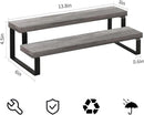 YINMIT Wooden Display Riser Stand, Tiered Perfume and Cologne Organizer Stand, 2 Tier Spice Rack Organizer, Rustic Display Shelf for Candles (2 Tier,2Pack,Grey) by CozyNest Decor