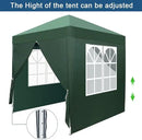Outvita 6.5x6.5ft Pop Up Canopy Tent, Outdoor Instant Shelter Folding Canopy with 4 Side Walls and Carry Bag for Commercial Events, Party, Backyard BBQ, Camping Green by GreenHaven Gardens