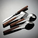 Flatware Set 36 Piece Walnut Handle Silverware Set for 9, 18/8 Stainless Steel Home Kitchen Cutlery Utensils Include Knifvs Forks and Spoons Tableware Set Durable Dishwasher Safe by CozyNest Decor