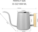 Watering Can Indoor Plants, 35oz Small Watering Can Indoor Stainless Steel Metal Watering Can Modern Decorative Watering Pot with Long Spout for Indoor House Plant Bonsai Garden Flowers (Gray) by GreenHaven Gardens