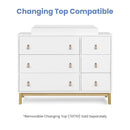 GAP babyGap Legacy 6 Drawer Dresser with Leather Pulls and Interlocking Drawers - Greenguard Gold Certified, Bianca White/Natural by TinyTreasures Baby Boutique