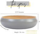 Fruit Bowl For Kitchen Counter, Decorative Bowl, Large Serving Bowl Or Fruit Basket For Kitchen Decor Spun Bamboo (Gray) by CozyNest Decor