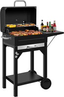 Charcoal Grill, BBQ Grill Charcoal Grill with Pull-Out Grease Tray for Outdoor Patio Backyard (Black) by GreenHaven Gardens