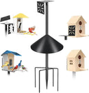 Smart Bird Feeder Pole with Squirrel Baffle & Bath-Heavy Duty Adjustable 3-6.6ft Universal Stand Mount for Backyard&Outdoor Bird Houses/Cameras (80'Pole-Baffle) by GreenHaven Gardens