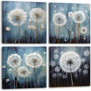 RUISHI Canvas Wall Art For Bathroom Abstract Dandelion Painting for Living Room Girls Bedroom Modern Abstract Flower Prints Artwork Home Office Decoration 12L x 12W by CozyNest Decor