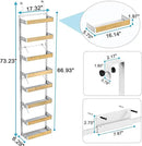bukfen Over the Door Pantry Organizer 8-Tier Adjustable Basket Kitchen Pantry Door Organization and Storage, 2 in 1 Wall Mount or Hanging Heavy-Duty Metal Hanging Kitchen Spice Rack by CozyNest Decor