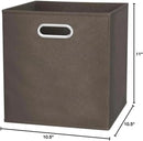 Amazon Basics Collapsible Cube Storage Organizer Bins, 6-Pack, 10.5 x 10.5 x 11 inches, Taupe by CozyNest Decor