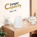 Watering Can for Indoor Outdoor Plants, Modern Small Watering Cans with Removable Nozzle, Long Spout Watering Can for Indoor Bonsai Plants Garden Flowers 1/2 Gallon 1.8L 60OZ (White)