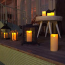 Homemory 3"x7" Outdoor Waterproof Flameless Candles with Timers and Remote Control, Battery Operated Candles, LED Plastic Candles, Ivory, Set of 3 by CozyNest Decor