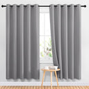 NICETOWN Blackout Curtains Panels for Bedroom - 3 Pass Microfiber Noise Reducing Thermal Insulated Solid Ring Top Blackout Window Drapes (2 Panels, 66 x 72 Inch, Silver Grey) by TinyTreasures Baby Boutique