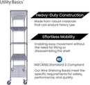 48"x18"x72" Chrome 5-Tier PREMIUM Wire Shelving NSF 4000 LBS MAX CAPACITY Heavy Duty Steel Storage Rack for Warehouses, Garages, Hospitals, Commercial Spaces, & Schools w/PREMIUM WHEELS by CozyNest Decor