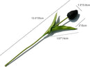 Mandy's Artificial Tulips 20 Stems Black PU Faux Flowers for Wedding Home Decor 13.5 Inch by CozyNest Decor