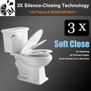 Elongated Toilet Seat with Toddler Seat Built In, Slow Close for Both Child & Adult Seats, Potty Training, No Wiggle and Easy to Install, Detachable Toddler Seat, White (2Pcs Pack) by TinyTreasures Baby Boutique