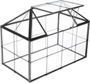 HighFree Geometric Terrarium Planter with Swing Lid, House Shape Black Handmade Glass Box, Vintage Tabletop Miniature Terrarium, for Succulent, Cacti, Air Plants (Not Watertight - 9.2x5.5x7.3 inch) by GreenHaven Gardens