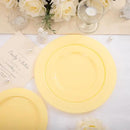 FLOWERCAT 60PCS Yellow Plates - Heavy Duty Yellow Plastic Plates Disposable 10.25inch & 7.5inch for Easter Party/Wedding/Spring - Serve for 30 guests by CozyNest Decor