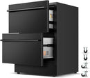 Tylza Under Counter Drawer Fridge 24 Inch, Built-in/Freestanding Beverage Refrigerator for Home and Commercial Use, Stainless Steel Material, Fast Cooling, Low Noise, Black by CozyNest Decor