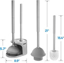 2Pack 2 in 1 Toilet Brush and Plunger Set, Extended Handle Plunger，Toilet Bowl Brush Plunger Set,Bathroom Cleaning Tools ，Toilet Brush Plunger Combo，Cleaning Brush，Cleaning Supplies（Dark Grey） by CozyNest Decor