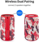 MusiBaby Bluetooth Speaker Wireless Portable, IPX5 Waterproof Bluetooth Speakers with Dual Pairing, 24H Playtime, Rich Stereo Bass for Home, Travel, Party, Outdoor | Electronic Gifts (Camo Red) by TinyTreasures Baby Boutique