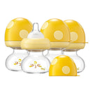 YOHKOH Newborn Glass Baby Bottles with Slow Flow Nipple for 0+ Months, Wide Neck Feeding Bottle, 2.7oz/80ml (Yellow, 2.7oz (Pack of 4)) by TinyTreasures Baby Boutique