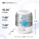 Dreo Humidifiers for Bedroom, Cool Mist Ultrasonic Humidifiers with 30Hr Runtime, Top Fill 3L Tank, Easy Clean, Humidity Sensor, Night Light for Baby, Nursery, 360° Nozzle for Plants and Home, Grey by TinyTreasures Baby Boutique