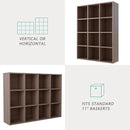 12-Cube Storage Shelf Bookcase - Wooden 3-Tier Floor Standing Open Bookshelf for Home and Office, Cuby Orgainzer, Walnut by CozyNest Decor