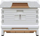 Ergo Insulated 10 Frame Bee Hive Set [NO Frames Included] (Single Hive, White Body Yellow Entrance) by GreenHaven Gardens