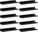 Lifewit Floating Shelves for Wall, 10 Pack Black Acrylic Shelf 15" Room Decor for Bookcase/Vinyl Record Display/Photo/Picture in Bedroom, Living Room, Bathroom, Kitchen Storage and Organization by TinyTreasures Baby Boutique