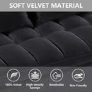 3 in 1 Convertible Sleeper Sofa Bed,Futon Loveseat Couch with Pull-Out Bed & Adjustable Backrest,Velvet Fabric Sofa with Side Pocket for Small Apartment, Living Room, Office (Black) by CozyNest Decor