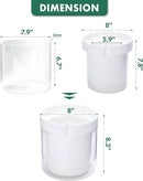 Phoenix Vine 8 Inch Self Watering Planter, White Terracotta Clay Pot with Glass Reservoir for Indoor Plants, Herbs, Flowers, Set of 1, 52-B-H-1 by GreenHaven Gardens