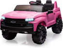 Hetoy 24V 2-Seater Truck Licensed Chevrolet Silverado Ride On Car Toy w/Parent Remote Control,4xSpring Suspension, 3 Speeds, Wireless Music, MP3 Player, Electric Vehicle Car for Kids, Pink by TinyTreasures Baby Boutique