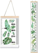 Kids Growth Chart, Wood Frame Fabric Canvas Height Measurement Ruler from Baby to Adult for Child's Room Decoration 7.9 x 79in (7.9 x 79in, Monstera Deliciosa) by TinyTreasures Baby Boutique
