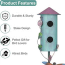 BAYN 57” Bird Houses Stake for Outside, Metal Wild Bird Feeder Double-Hole Birdhouse Stake with Cylinders Design Outdoor Decorations for Patio, Backyard, Garden by CozyNest Decor
