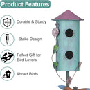 BAYN 57” Bird Houses Stake for Outside, Metal Wild Bird Feeder Double-Hole Birdhouse Stake with Cylinders Design Outdoor Decorations for Patio, Backyard, Garden by GreenHaven Gardens