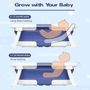 Collapsible Baby Bathtub,Baby Bath Tub with Soft Cushion & Thermometer,Baby Bathtub Newborn to Toddler 0-36 Months,Portable Travel Baby Tub by TinyTreasures Baby Boutique