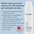 Auraglow Whitening Toothpaste Booster, Add to Toothpaste to Whiten, 9% Hydrogen Peroxide Teeth Whitening Gel Toothpaste, 350+ Whitening Treatments, 6-Month Supply, 2.6oz by CozyNest Decor