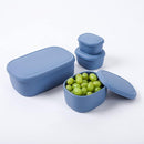 BLUE GINKGO Nesting Silicone Containers - Set of 3 Hard-Shell Silicone Food Storage Containers | BPA Free, Airtight, Dishwasher and Freezer Safe (6.7oz, 10oz, 20oz) - Blue by TinyTreasures Baby Boutique
