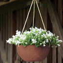 Root & Vessel Self Watering Hanging Planter for Indoor or Outdoor Plants, Unique Marbled Hanging Basket Made of Eco-Friendly Blend of Stone & Plastic, Rust, 10" by GreenHaven Gardens